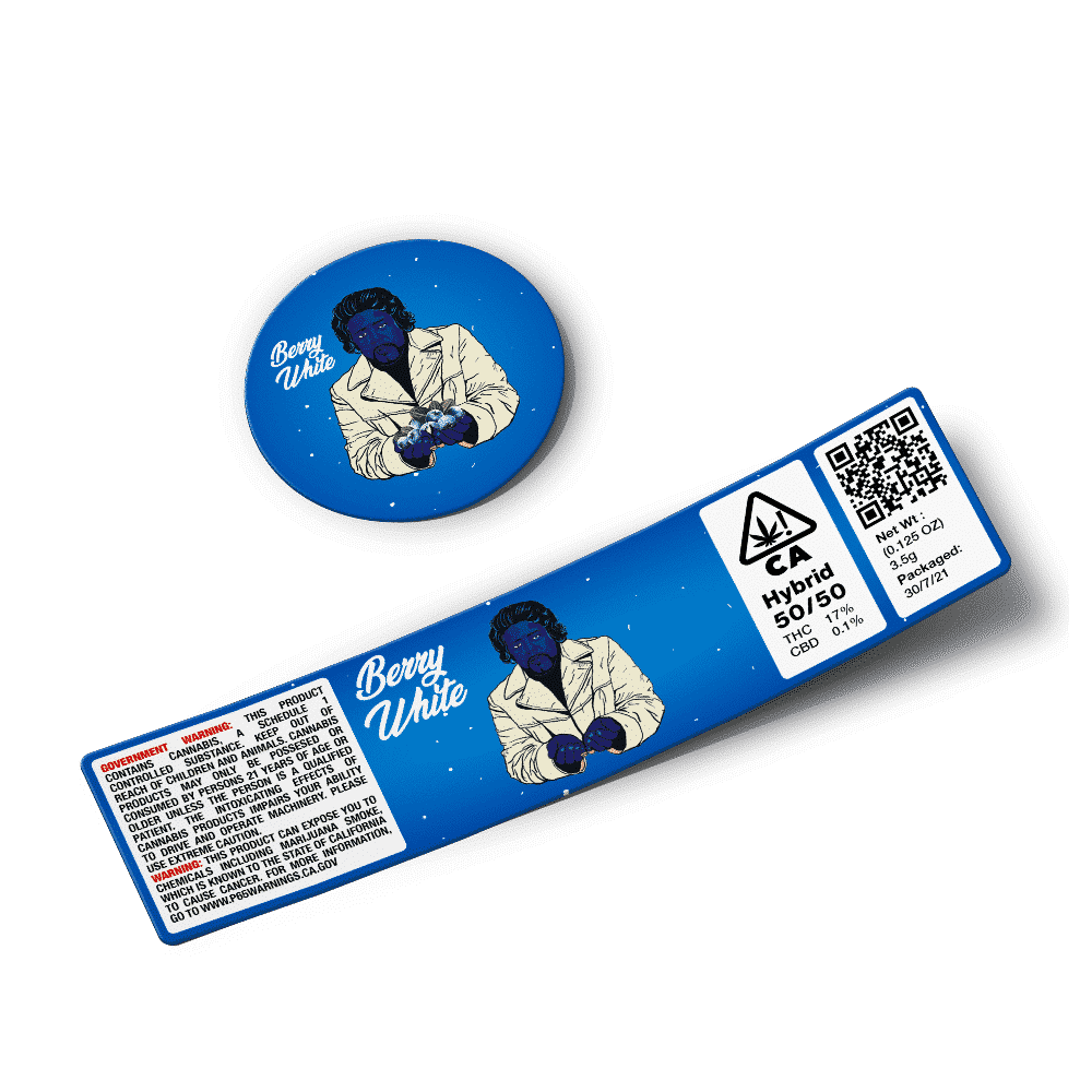 Berry White Glass Jar Strain Labels