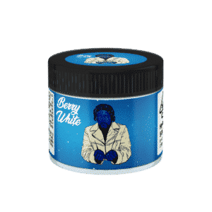 Berry White Glass Jars. 60ml suitable for 3.5g or 1/8 oz.