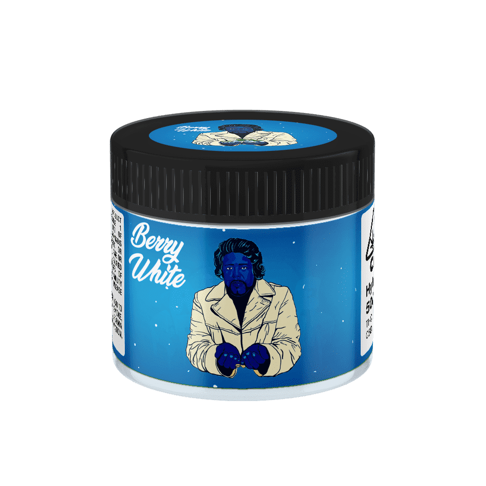 Berry White Glass Jars. 60ml suitable for 3.5g or 1/8 oz.