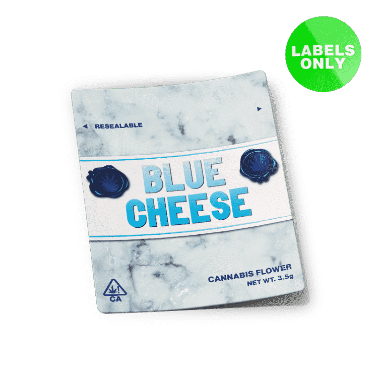 Blue Cheese Mylar Bag Strain Labels
