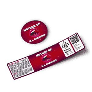 Mother of All Cherries Glass Jar Strain Labels