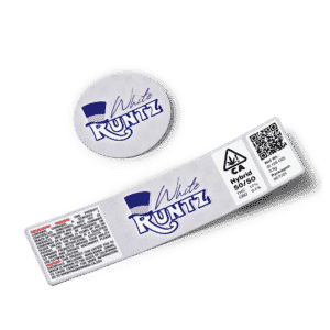 White Runtz Glass Jar Strain Labels