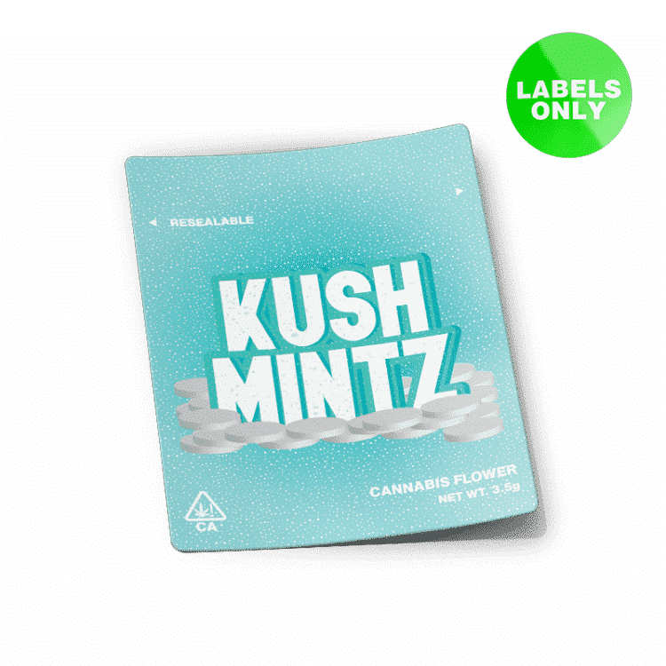 Kush Mints Mylar Bag Strain Labels