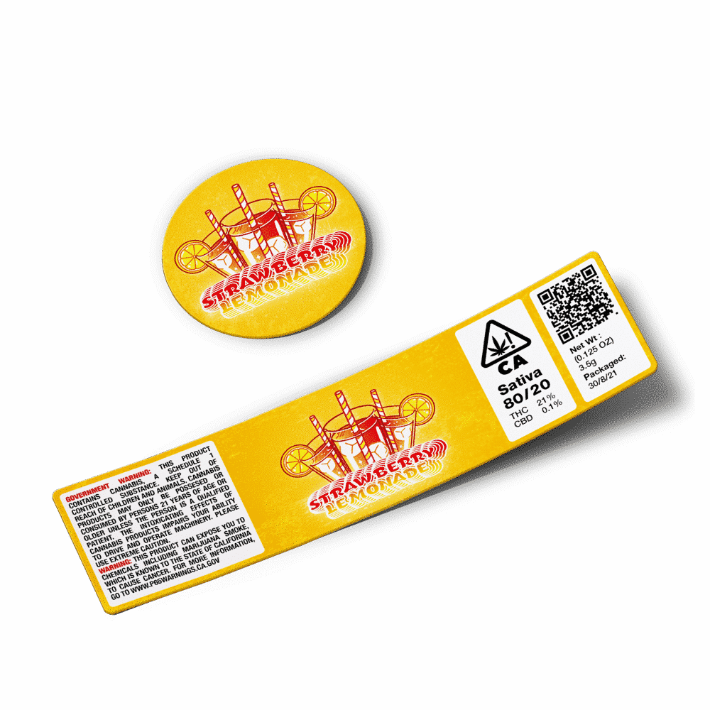 Strawberry Lemonade Glass Jar Strain Labels