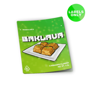 Baklava Mylar Bag Strain Labels