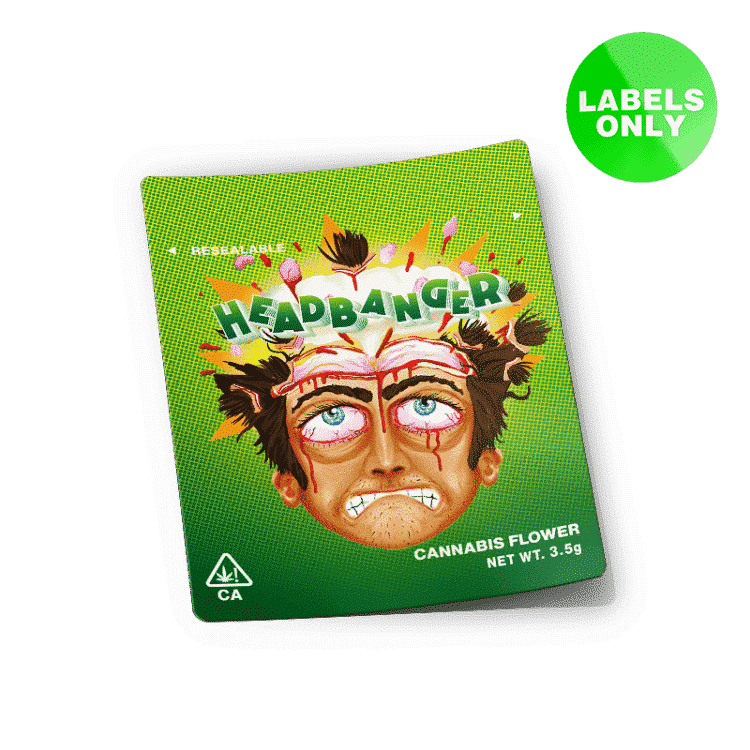 Headbanger Mylar Bag Strain Labels