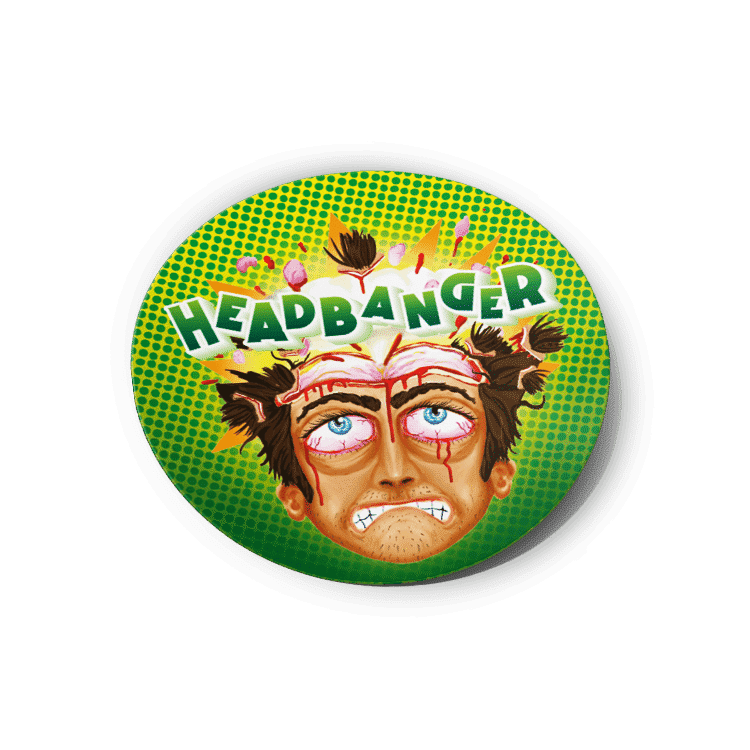 Headbanger Strain/Slap Stickers/Labels.