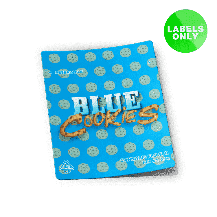 Blue Cookies Mylar Bag Strain Labels