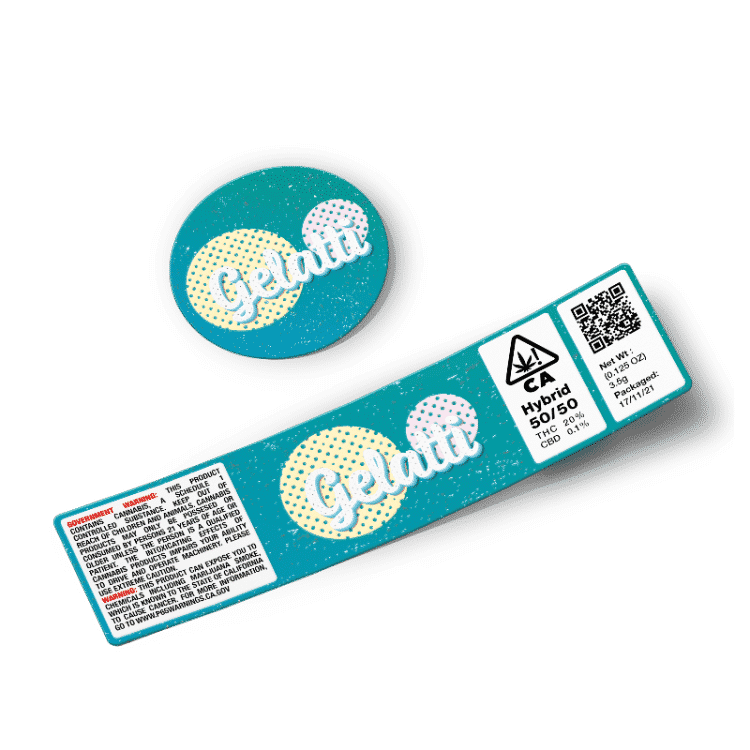 Gelatti Glass Jar Labels Stickers & Labels Strain Labels