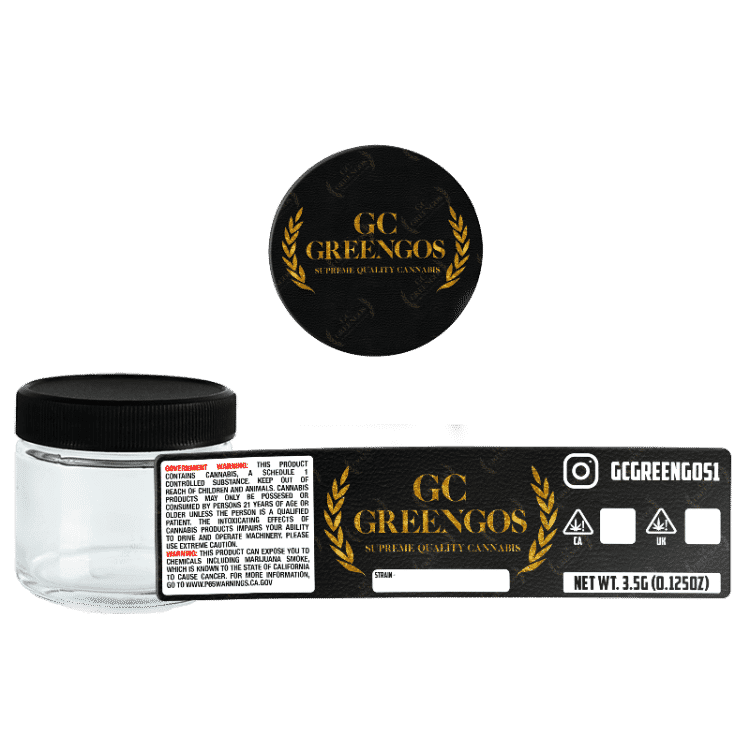 custom 3.5g glass jars