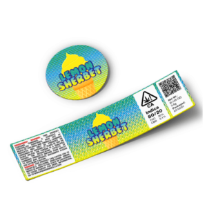 Lemon Sherbet Glass Jar Strain Labels