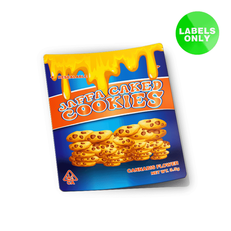Jaffa Caked Cookies Mylar Bag Strain Labels