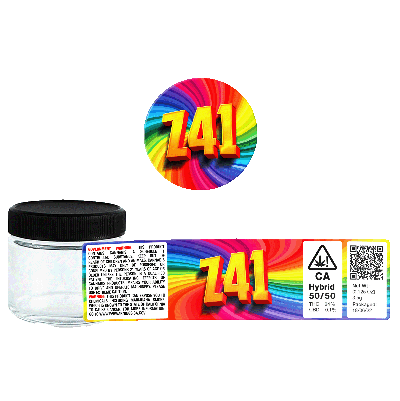 Z41 Glass Jars Labelled or Unlabelled Strain Labels