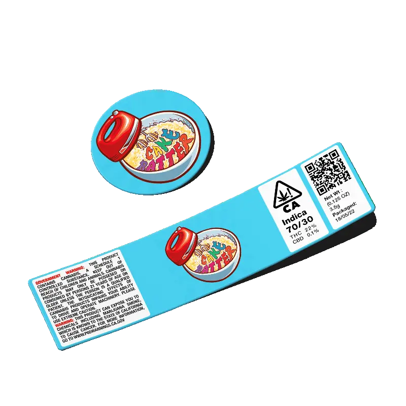 Cake Batter Glass Jar Strain Labels